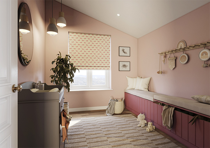 Emily Bond Peggy, Raspberry - Twist&Fit Roman Blind - Image 7